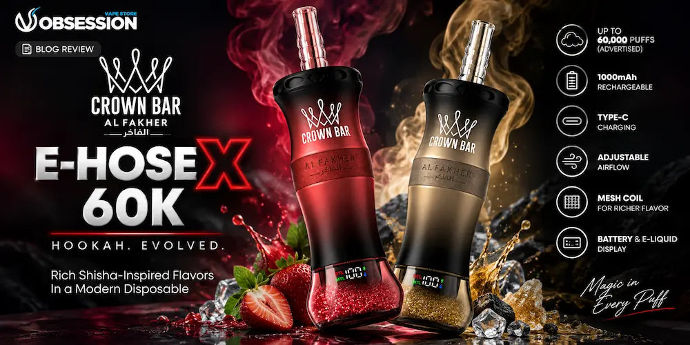 Al Fakher Crown Bar E-Hose X 60K Review in Egypt