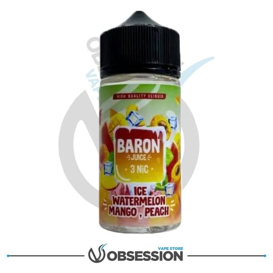 BARON ICE WATERMELON MANGO PEACH 100ML | Buy Online in Egypt | Obsession Vape Store