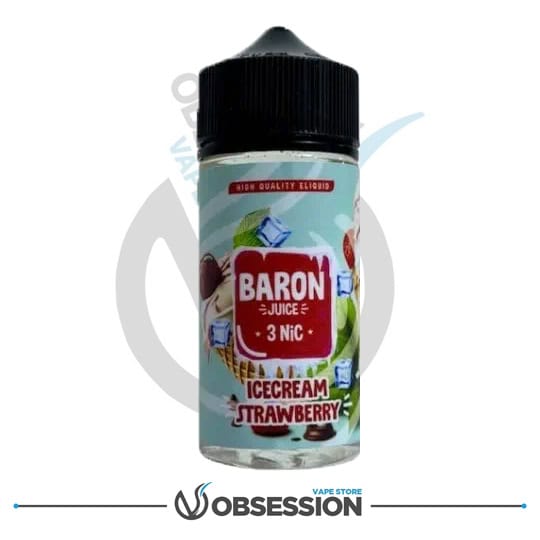 BARON ICE CREAM STRAWBERRY 100ML | Buy Online in Egypt | Obsession Vape Store