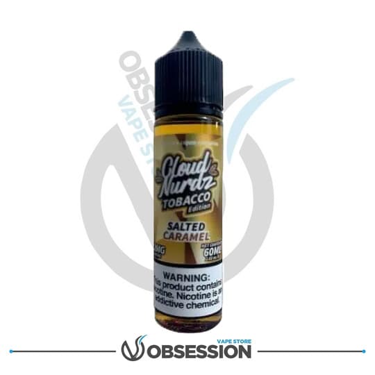 CLOUD NURDZ SALTED CARAMEL TOBACCO MTL E LIQUID | Buy Online in Egypt | Obsession Vape Store