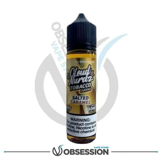 CLOUD NURDZ SALTED CARAMEL TOBACCO MTL E LIQUID | Buy Online in Egypt | Obsession Vape Store