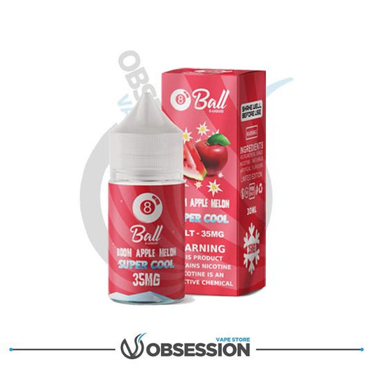 8 Ball Boom Apple Melon Super Cool Salt E liquid 30ml | Buy Online in Egypt | Obsession Vape Store