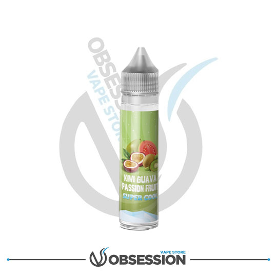 Vape juice bottle labeled 'New Guava Passion Fruit' with 'Obsession Vape Store' branding on a white background.