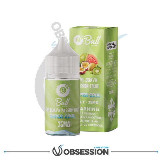 8 Ball Kiwi Guava Passion Fruit Super Cool Salt E liquid 30ml | Buy Online in Egypt | Obsession Vape Store