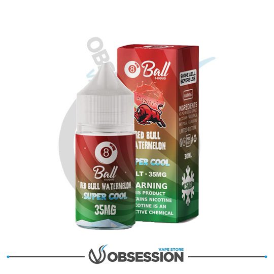 8 Ball Red Bull Watermelon Super Cool Salt E liquid 30ml | Buy Online in Egypt | Obsession Vape Store