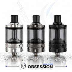 Three vaping devices on a white background with 'Vape Store Obsession' branding.