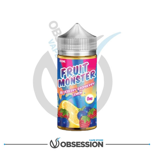 Fruit Monster vape juice bottle with colorful label on a white background