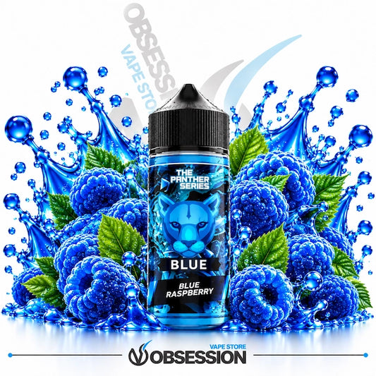 Dive into bold fruit flavor with The Panther Series Blue by Dr Vapes, now available at Obsession Vape Store—featuring sweet and tangy blue raspberries enveloped in vibrant juice splashes for a mouthwatering, smooth all-day vape.   