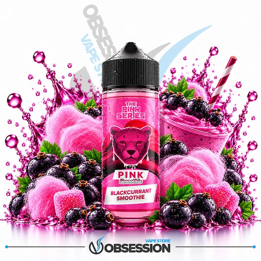 Indulge in The Pink Series Pink Smoothie by Dr Vapes, now available at Obsession Vape Store—featuring a velvety rich blackcurrant smoothie blend, fluffy pink cotton candy, sweet gummies, and luscious berry splashes for a decadent vaping experience.