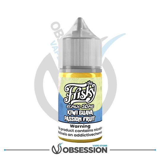 Frisky Remix Kiwi Guava Passion Fruit Super Cool Salt 30ml | Buy Online in Egypt | Obsession Vape Store