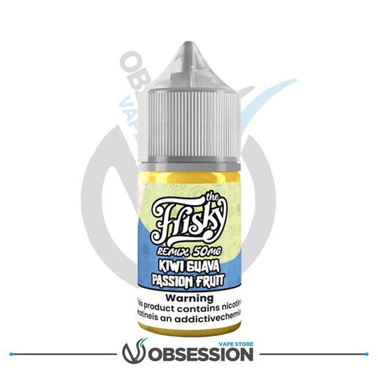 Frisky Remix Kiwi Guava Passion Fruit Super Cool Salt 30ml | Buy Online in Egypt | Obsession Vape Store