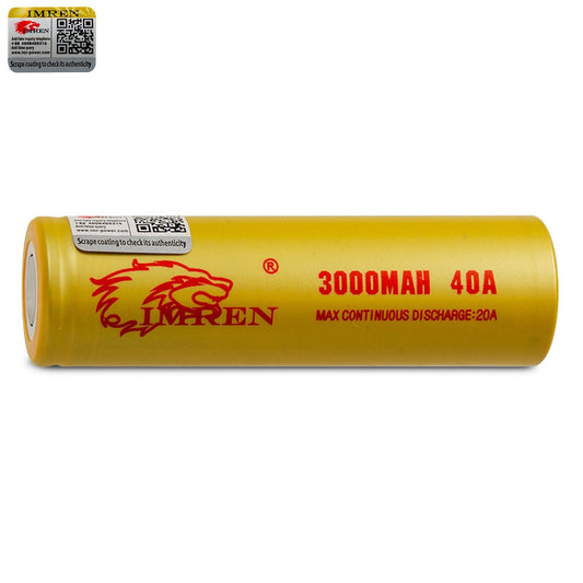IMREN 18650 3000MAH 40A IMR Battery | Buy Online in Egypt | Obsession Vape Store