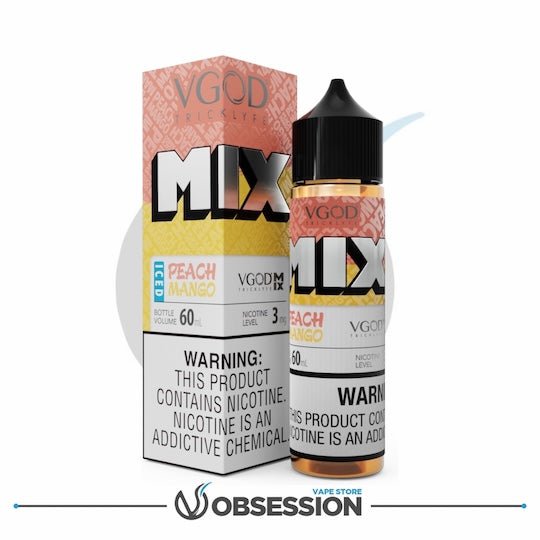 Mix Iced Peach Mango eLiquid By VGOD MTL | 60ml | Buy Online in Egypt | Obsession Vape Store
