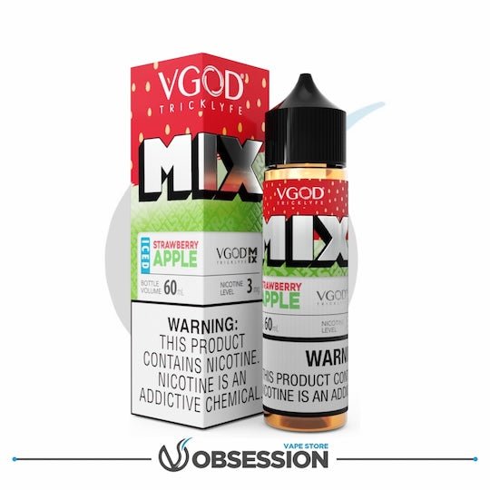 Mix Iced Strawberry Apple eLiquid By VGOD MTL | 60ml | Buy Online in Egypt | Obsession Vape Store