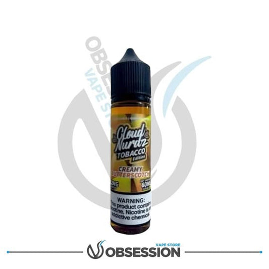 CLOUD NURDZ CREAMY BUTTERSCOTCH TOBACCO MTL E LIQUID | Buy Online in Egypt | Obsession Vape Store