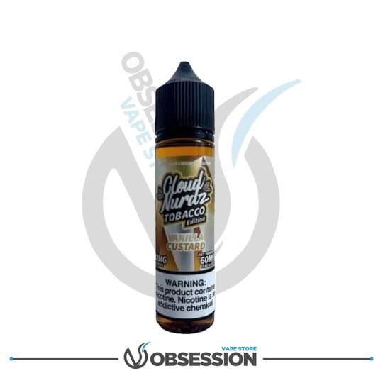 CLOUD NURDZ VANILLA CUSTARD TOBACCO MTL E LIQUID | Buy Online in Egypt | Obsession Vape Store
