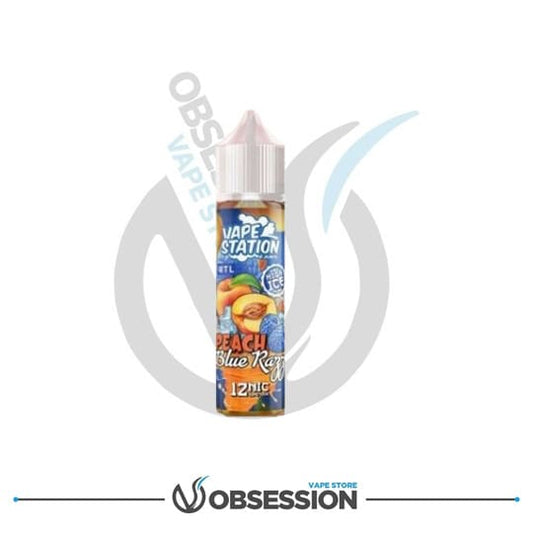 PEACH BLUE RAZZ VAPE STATION HIGH ICE MTL 60ML | Buy Online in Egypt | Obsession Vape Store