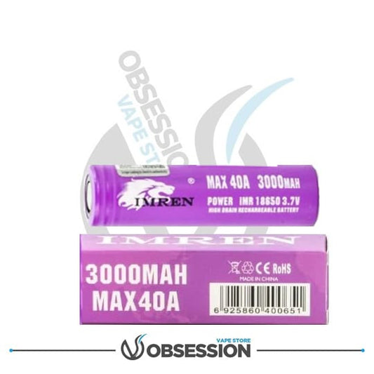 IMREN PURPLE 18650 3000mah 40a BATTERY | Buy Online in Egypt | Obsession Vape Store
