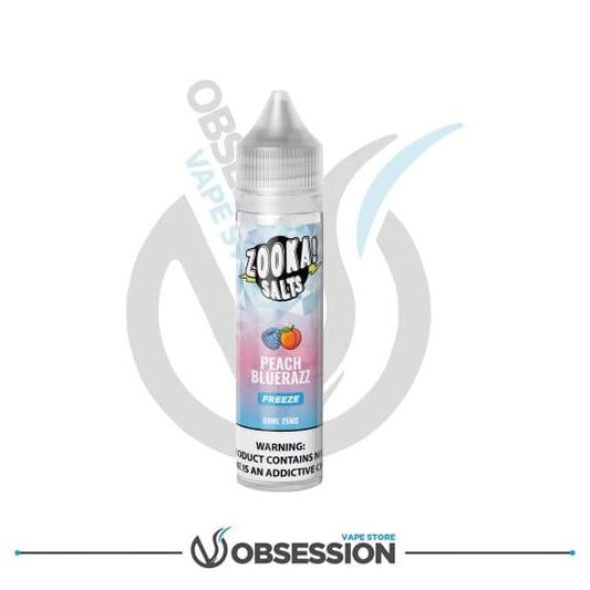 Zooka Freeze Salt Peach Bluerazz 60ml By Bazooka | Buy Online in Egypt | Obsession Vape Store