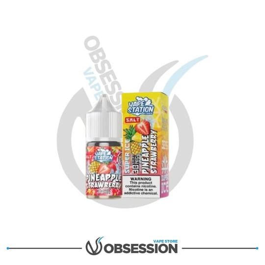 PINEAPPLE STRAWBERRY ICE – SALT NIC – 30ML BY VAPE STATION