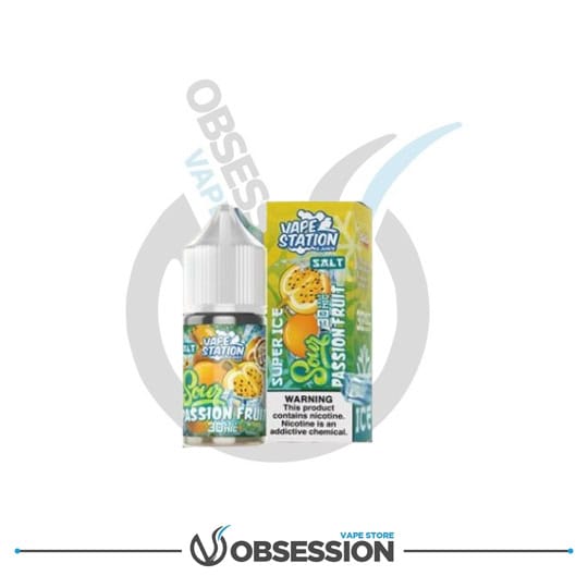 SOUR PASSION FRUIT ICE – SALT NIC – 30ML BY VAPE STATION