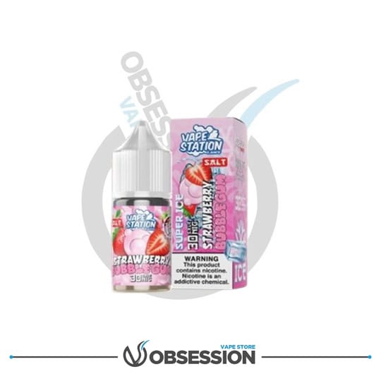 STRAWBERRY BUBBLEGUM ICE SALT NIC BY VAPE STATION – 30ML | Buy Online in Egypt | Obsession Vape Store