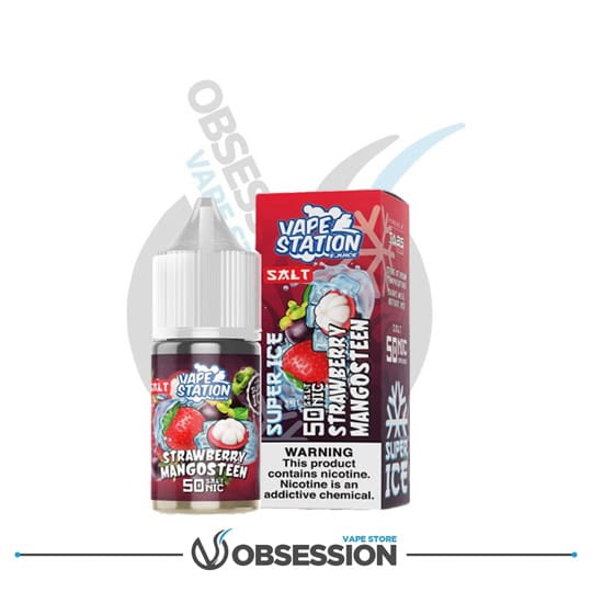 Strawberry Mangosteen Super Ice Salt Nic By Vape Station | Buy Online in Egypt | Obsession Vape Store
