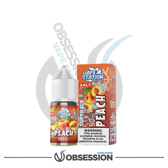 Peach Super Ice Salt Nic By Vape Station | Buy Online in Egypt | Obsession Vape Store