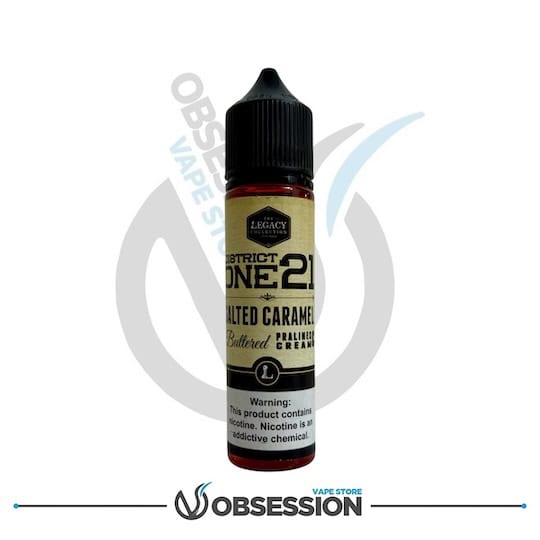 District One21 Salted Caramel LEGACY E Liquid MTL | Buy Online in Egypt | Obsession Vape Store