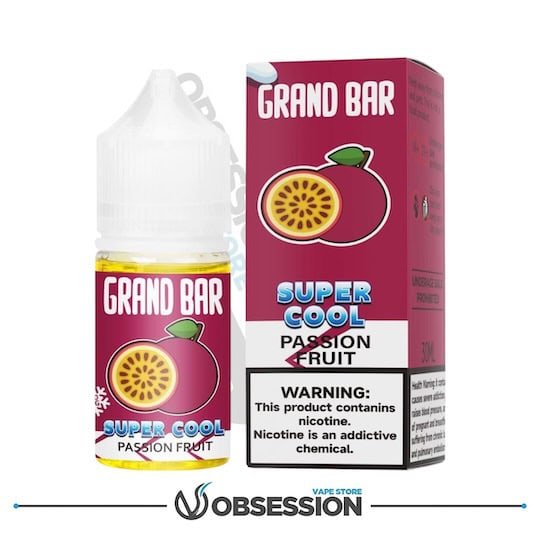 Passion Fruit Super Cool Salt 30ml | Grand Bar Premium Liquid | Buy Online in Egypt | Obsession Vape Store