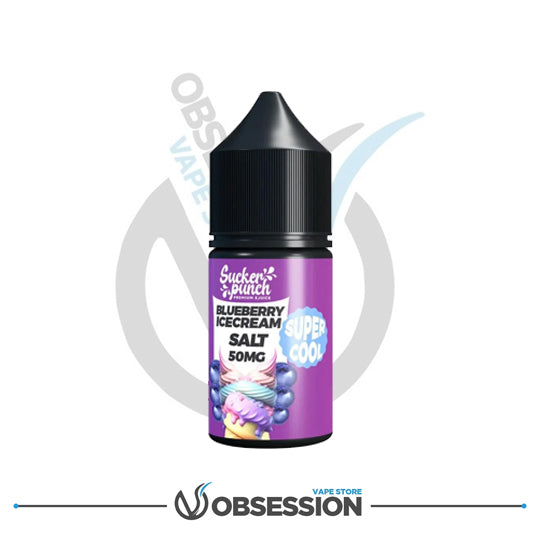 Vape juice bottle with purple label on a white background, featuring the brand 'Obsession'.