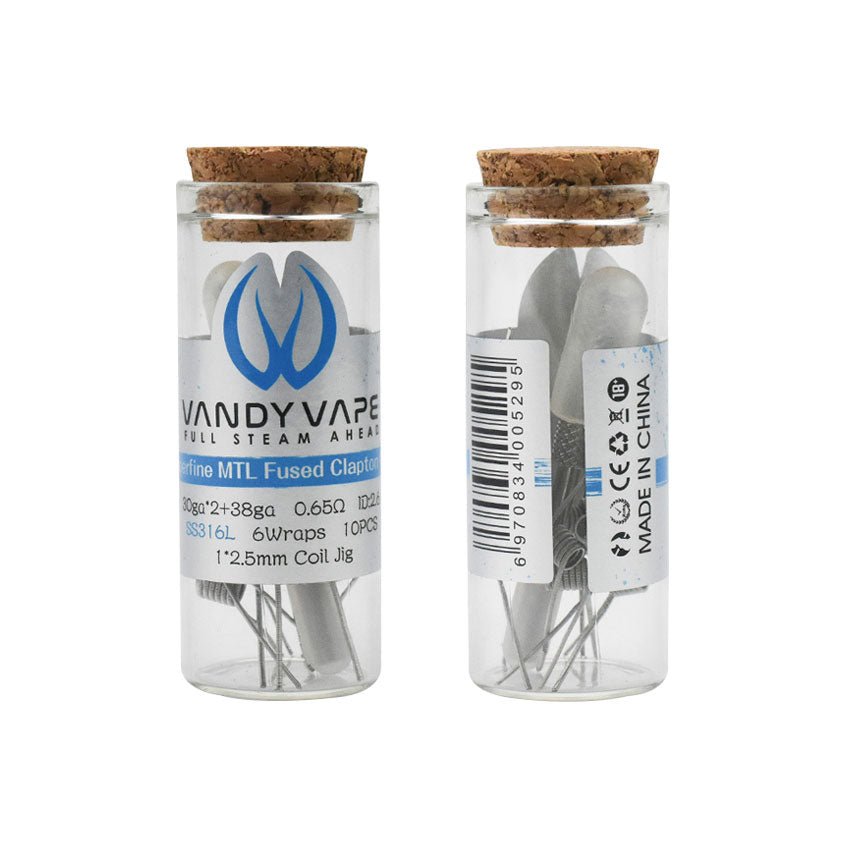 VANDY VAPE PREBUILT Superfine MTL SS316L Fused clapton coil 0.65 OHM | Buy Online in Egypt | Obsession Vape Store