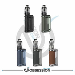 Collection of vaping devices on a white background with 'Obsession Vape Store' branding.