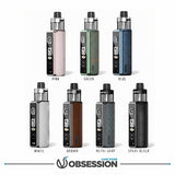 Assorted colors of a vaping device with 'Vape Store Obsession' branding.