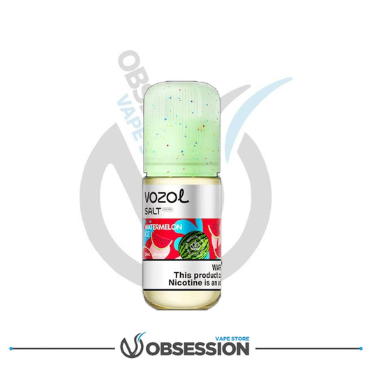 VOZOL vape juice bottle with watermelon flavor on a white background
