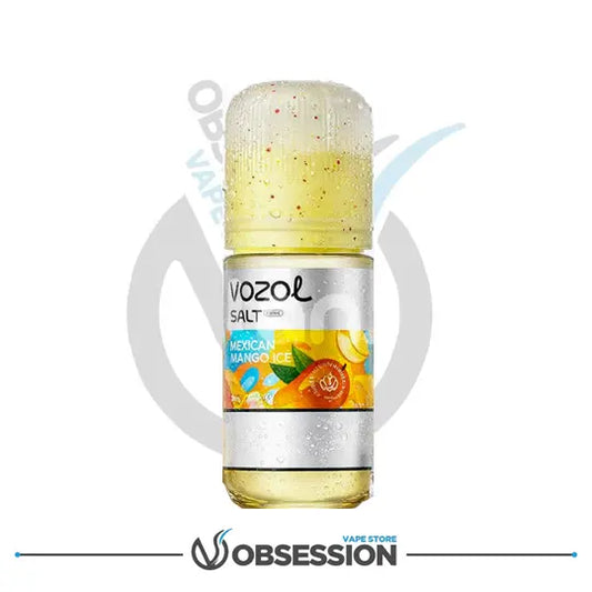 Vozol vape juice bottle with 'Mexican Mango Ice' flavor on a white background