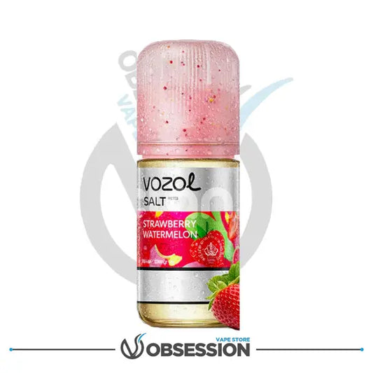 Vozol Strawberry Watermelon vape juice bottle on a white background with 'Obsession' branding.