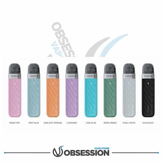 Vape devices in various colors with 'Obsession Vape Store' branding.