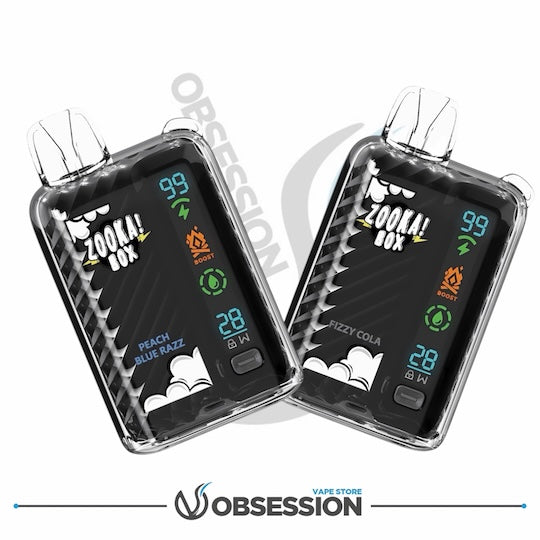 Two electronic devices with digital displays on a white background, branded 'Obsession'.