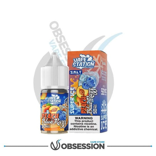 Peach Blue Razz Super Ice Salt Nic 30ml | Vape Station | Buy Online in Egypt | Obsession Vape Store