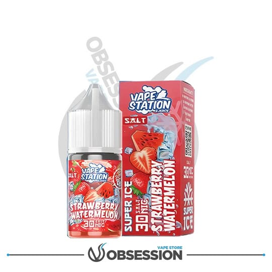 Strawberry Watermelon Super Ice Salt Nic 30ml | Vape Station | Buy Online in Egypt | Obsession Vape Store
