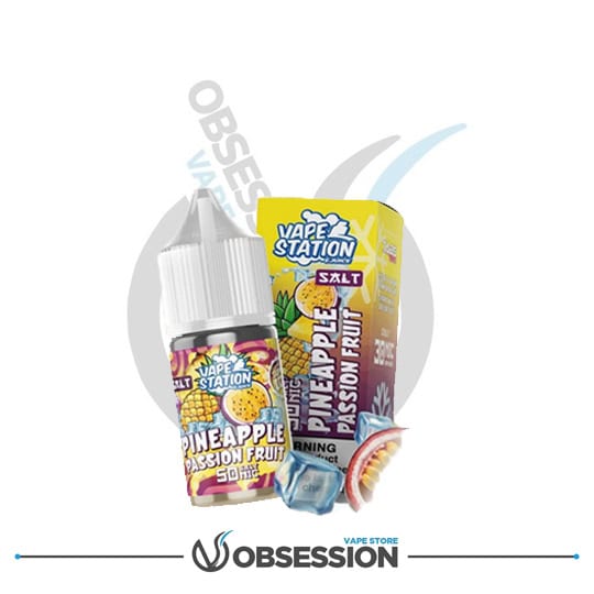 Pineapple Passion Fruit Super Ice Salt Nic By Vape Station | Buy Online in Egypt | Obsession Vape Store