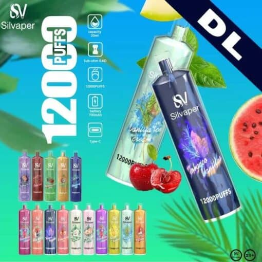 Silvaper DL 3MG Disposable 12000 PUFFS | سيلفيبر نفس شيشه ٣مج ديسبوزابل
